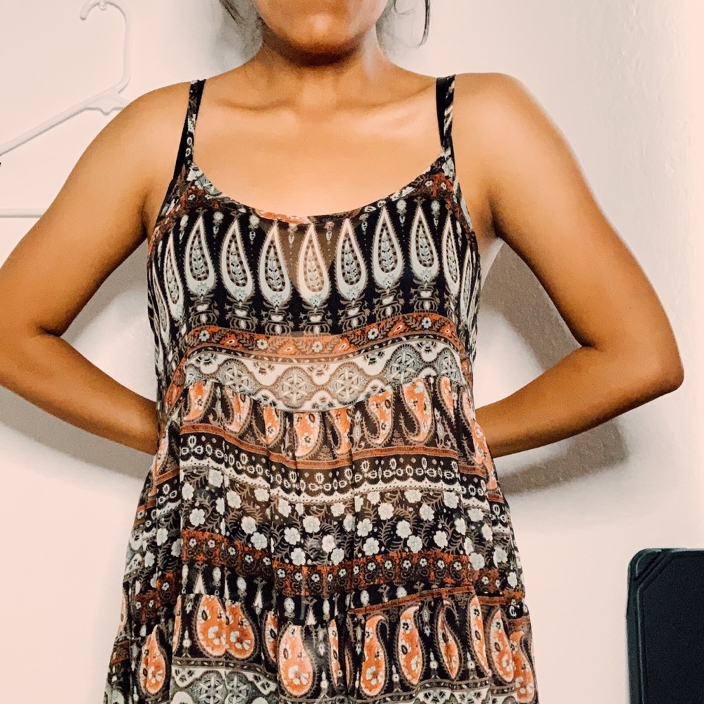 Sheer Peacock Design Dress.